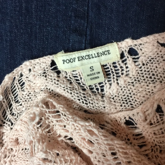 Vintage Boho Soft Peach Long Loose Knit Crochet Sweater - Picture 5 of 6